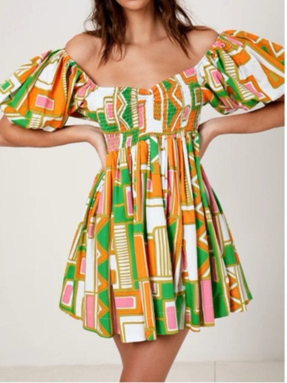 SWF geometric baby doll dress